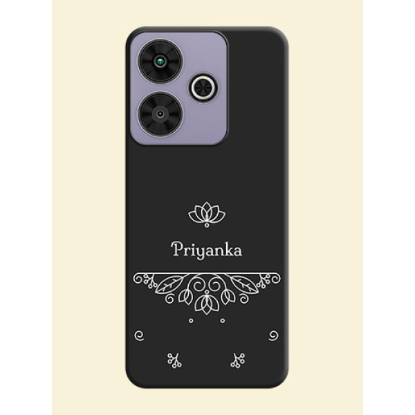 Lotus Garden Custom Text On Space Black Custom Soft Matte Mobile Back Cover - Poco M6 Plus 5G Lotus Garden Custom Text On Space Black Custom Soft Matte Mobile Back Cover - Poco M6 Plus 5G