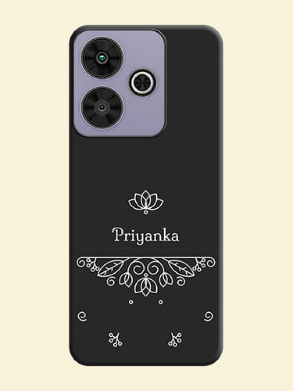 Lotus Garden Custom Text On Space Black Custom Soft Matte Mobile Back Cover - Poco M6 Plus 5G