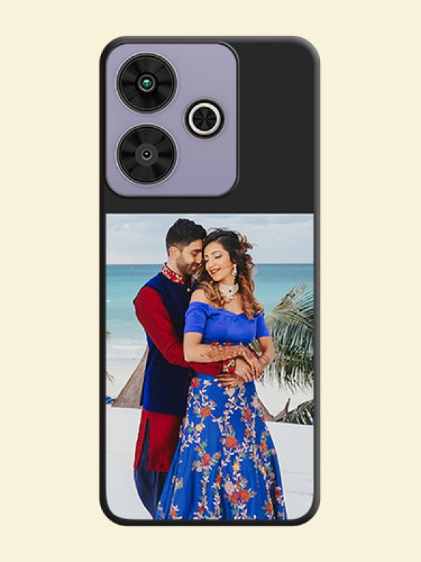 Image Upload With Space Black Color On Custom Soft Matte Mobile Back Cover - Poco M6 Plus 5G