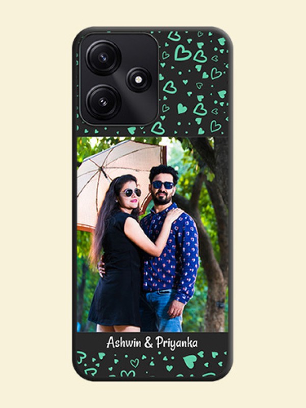 Sea Green Indefinite Love Pattern - Photo on Space Black Soft Matte Mobile Cover - Poco M6 Pro 5G