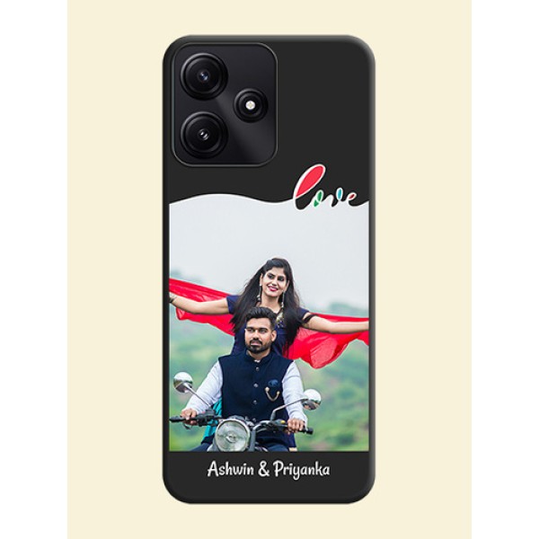Fall in Love Pattern with Picture - Photo on Space Black Soft Matte Mobile Case - Poco M6 Pro 5G Fall in Love Pattern with Picture - Photo on Space Black Soft Matte Mobile Case - Poco M6 Pro 5G