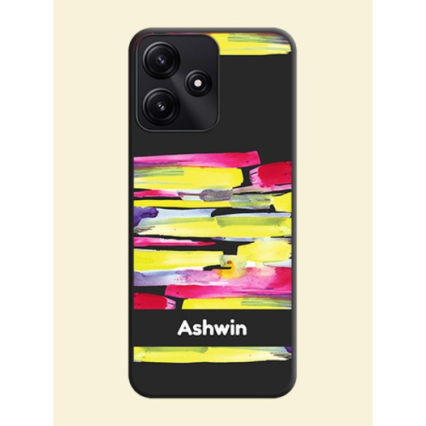 Brush Coloured on Space Black Personalized Soft Matte Phone Covers - Poco M6 Pro 5G Brush Coloured on Space Black Personalized Soft Matte Phone Covers - Poco M6 Pro 5G