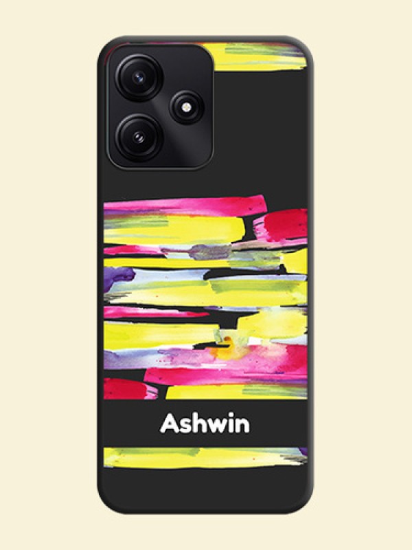 Brush Coloured on Space Black Personalized Soft Matte Phone Covers - Poco M6 Pro 5G