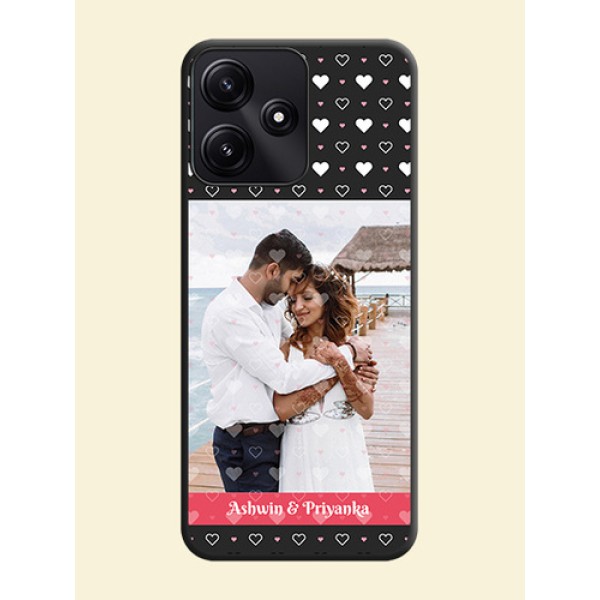 White Color Love Symbols with Text Design - Photo on Space Black Soft Matte Phone Cover - Poco M6 Pro 5G White Color Love Symbols with Text Design - Photo on Space Black Soft Matte Phone Cover - Poco M6 Pro 5G