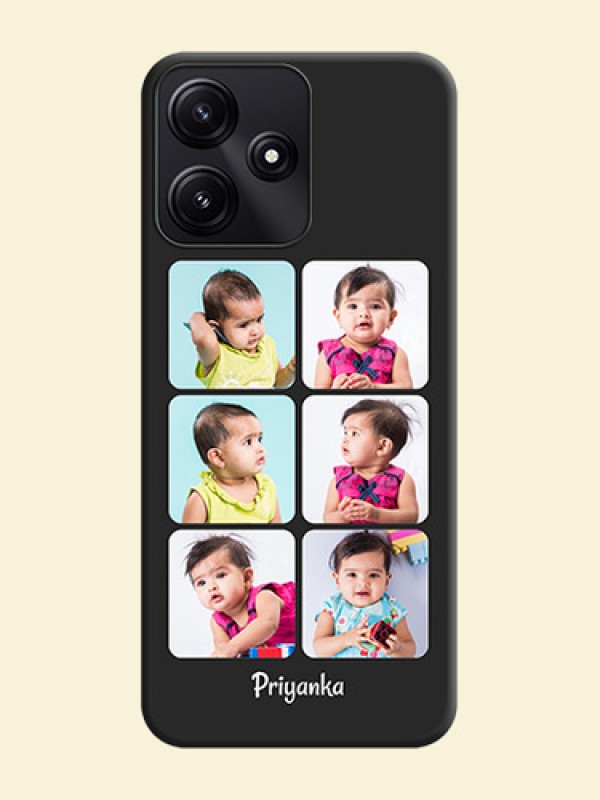 Floral Art with 6 Image Holder - Photo on Space Black Soft Matte Mobile Case - Poco M6 Pro 5G