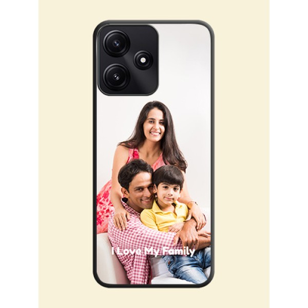 Full Single Pic Upload With Text On Space Black Personalized Soft Matte Phone Covers - Poco M6 Pro 5G Full Single Pic Upload With Text On Space Black Personalized Soft Matte Phone Covers - Poco M6 Pro 5G