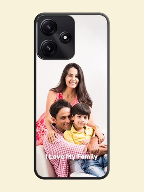 Full Single Pic Upload With Text On Space Black Personalized Soft Matte Phone Covers - Poco M6 Pro 5G
