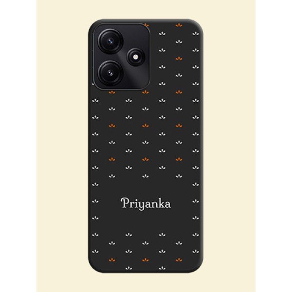 Simple Pattern With Custom Text On Space Black Personalized Soft Matte Phone Covers - Poco M6 Pro 5G Simple Pattern With Custom Text On Space Black Personalized Soft Matte Phone Covers - Poco M6 Pro 5G