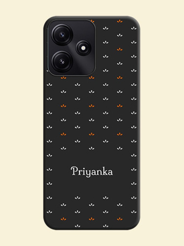 Simple Pattern With Custom Text On Space Black Personalized Soft Matte Phone Covers - Poco M6 Pro 5G
