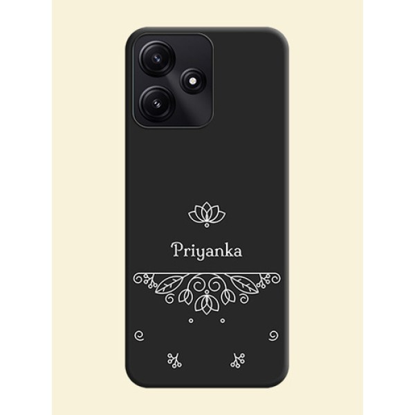 Lotus Garden Custom Text On Space Black Personalized Soft Matte Phone Covers - Poco M6 Pro 5G Lotus Garden Custom Text On Space Black Personalized Soft Matte Phone Covers - Poco M6 Pro 5G