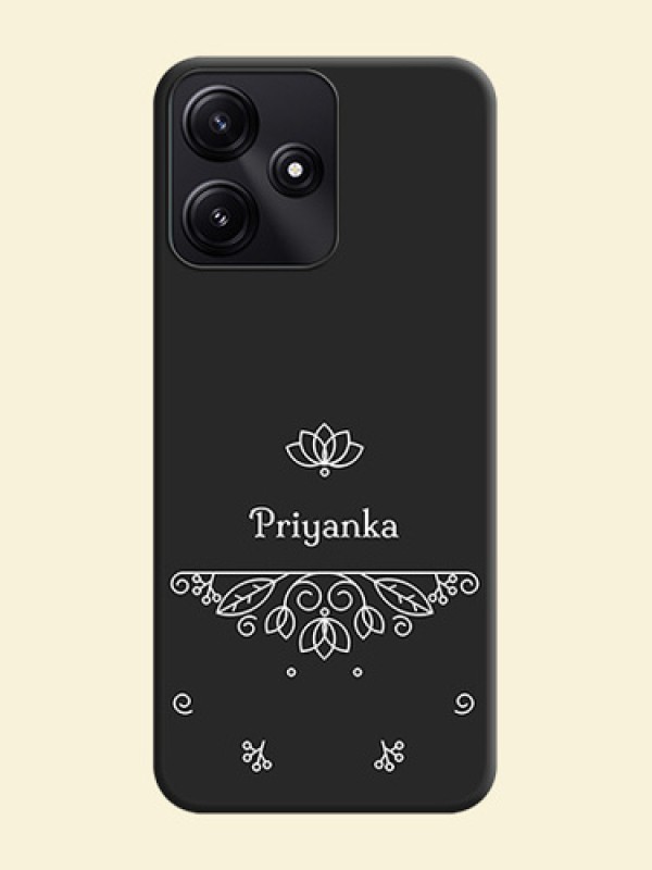 Lotus Garden Custom Text On Space Black Personalized Soft Matte Phone Covers - Poco M6 Pro 5G