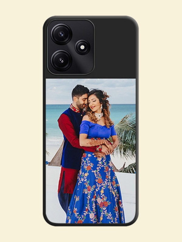 Image Upload With Space Black Color On Custom Soft Matte Mobile Back Cover - Poco M6 Pro 5G