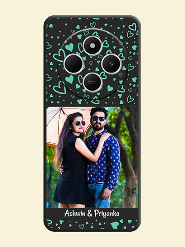 Sea Green Indefinite Love Pattern on Photo On Space Black Custom Soft Matte Mobile Back Cover - Poco M7 5G