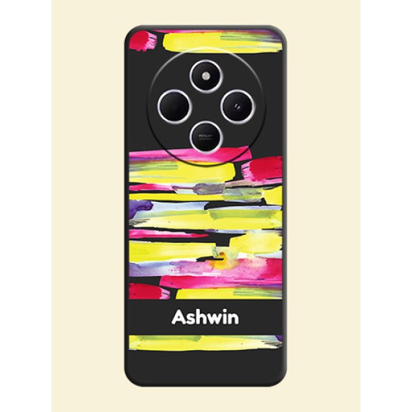 Brush Coloured On Space Black Custom Soft Matte Mobile Back Cover - Poco M7 5G Brush Coloured On Space Black Custom Soft Matte Mobile Back Cover - Poco M7 5G