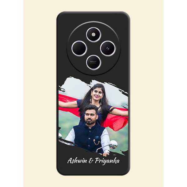 Grunge Brush Strokes on Photo On Space Black Custom Soft Matte Mobile Back Cover - Poco M7 5G Grunge Brush Strokes on Photo On Space Black Custom Soft Matte Mobile Back Cover - Poco M7 5G