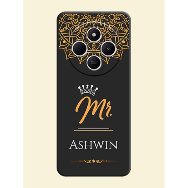 Mr Name with Floral Design On Space Black Custom Soft Matte Mobile Back Cover - Poco M7 5G Mr Name with Floral Design On Space Black Custom Soft Matte Mobile Back Cover - Poco M7 5G