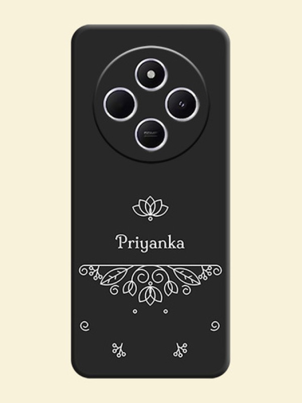 Lotus Garden Custom Text On Space Black Custom Soft Matte Mobile Back Cover - Poco M7 5G