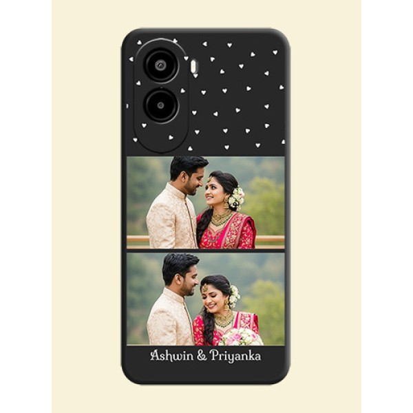 Miniature Love Symbols with Name On Space Black Custom Soft Matte Mobile Back Cover - Poco M7 Plus 5G Miniature Love Symbols with Name On Space Black Custom Soft Matte Mobile Back Cover - Poco M7 Plus 5G