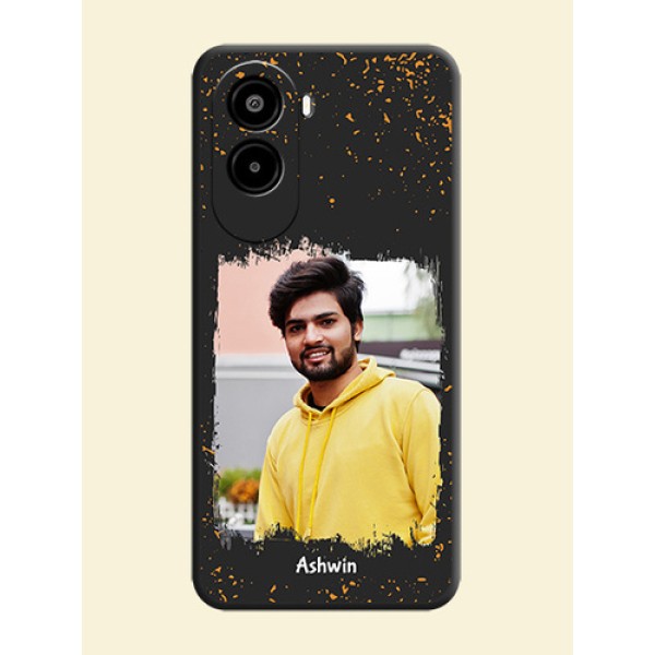 Spray Free Design on Photo On Space Black Custom Soft Matte Mobile Back Cover - Poco M7 Plus 5G Spray Free Design on Photo On Space Black Custom Soft Matte Mobile Back Cover - Poco M7 Plus 5G