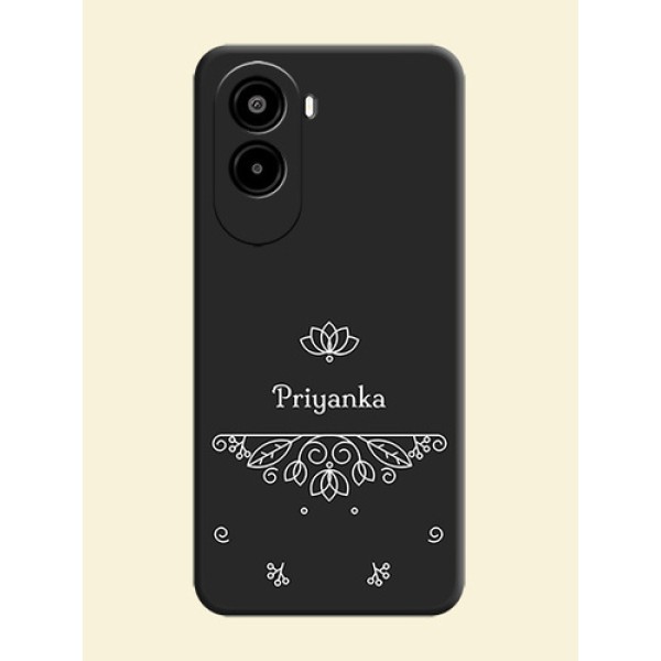 Lotus Garden Custom Text On Space Black Custom Soft Matte Mobile Back Cover - Poco M7 Plus 5G Lotus Garden Custom Text On Space Black Custom Soft Matte Mobile Back Cover - Poco M7 Plus 5G