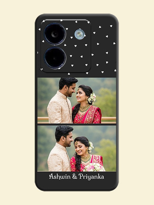 Miniature Love Symbols with Name On Space Black Custom Soft Matte Mobile Back Cover - Poco M7 Pro 5G