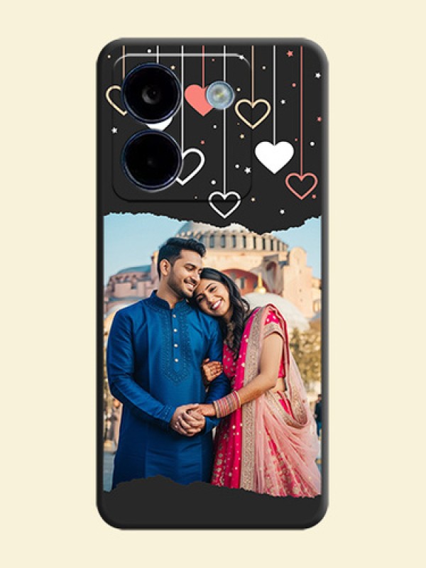 Love Hangings with Splash Wave Picture On Space Black Custom Soft Matte Mobile Back Cover - Poco M7 Pro 5G