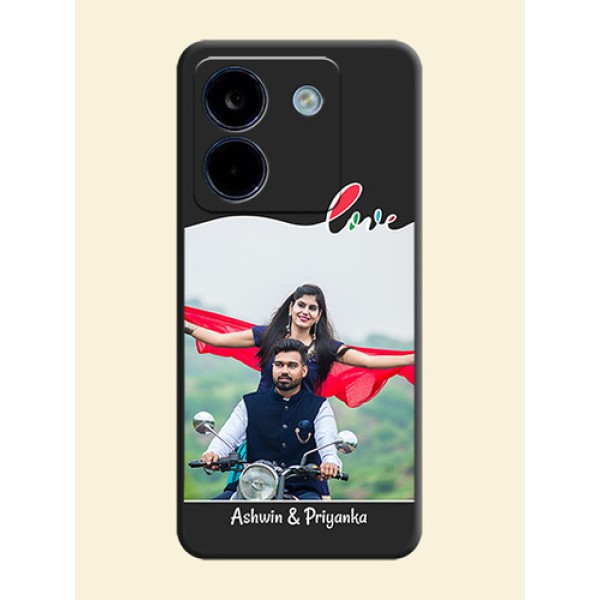 Fall in Love Pattern with Picture on Photo On Space Black Custom Soft Matte Mobile Back Cover - Poco M7 Pro 5G Fall in Love Pattern with Picture on Photo On Space Black Custom Soft Matte Mobile Back Cover - Poco M7 Pro 5G