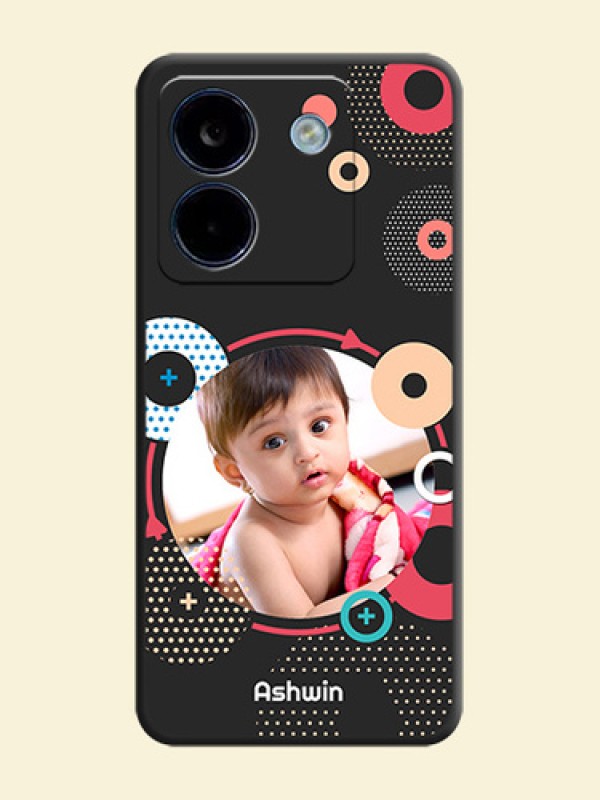 Multicoloured Round Image On Space Black Custom Soft Matte Mobile Back Cover - Poco M7 Pro 5G