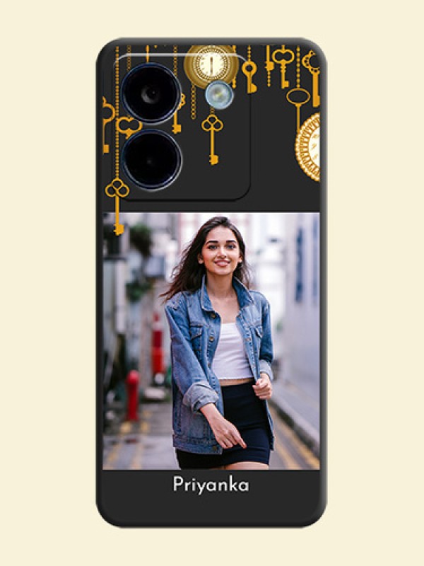 Decorative Design with Text On Space Black Custom Soft Matte Mobile Back Cover - Poco M7 Pro 5G