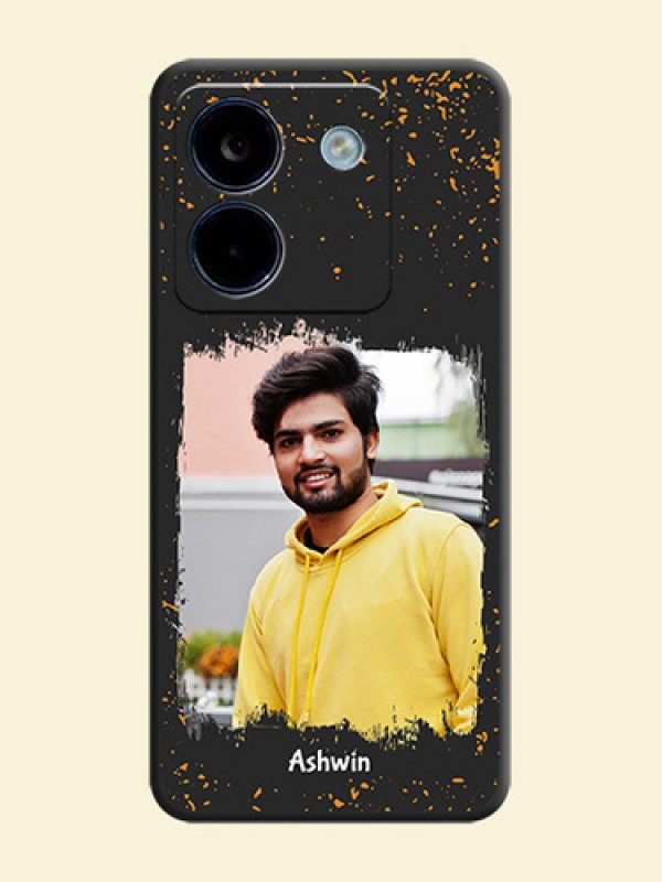 Spray Free Design on Photo On Space Black Custom Soft Matte Mobile Back Cover - Poco M7 Pro 5G