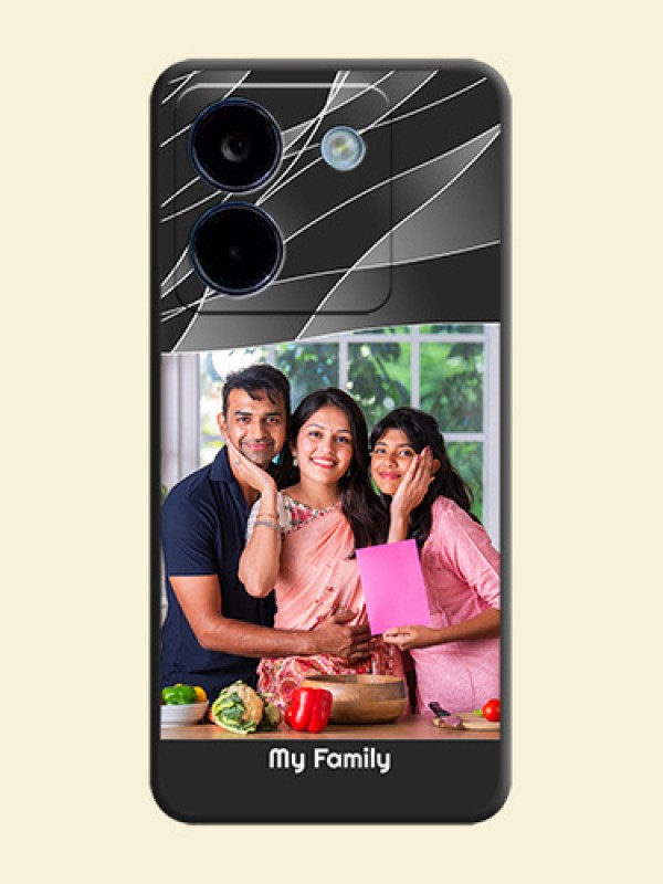 Mixed Wave Lines on Photo On Space Black Custom Soft Matte Mobile Back Cover - Poco M7 Pro 5G