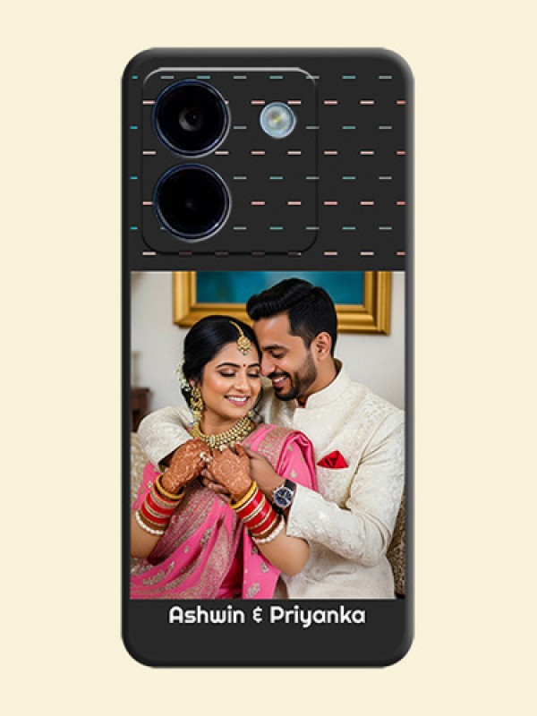 Line Pattern Design with Text On Space Black Custom Soft Matte Mobile Back Cover - Poco M7 Pro 5G