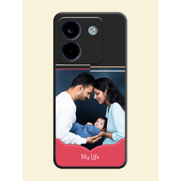 Classic Plain Design with Name On Space Black Custom Soft Matte Mobile Back Cover - Poco M7 Pro 5G Classic Plain Design with Name On Space Black Custom Soft Matte Mobile Back Cover - Poco M7 Pro 5G