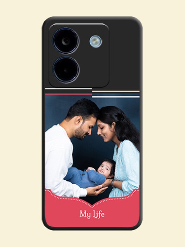 Classic Plain Design with Name On Space Black Custom Soft Matte Mobile Back Cover - Poco M7 Pro 5G