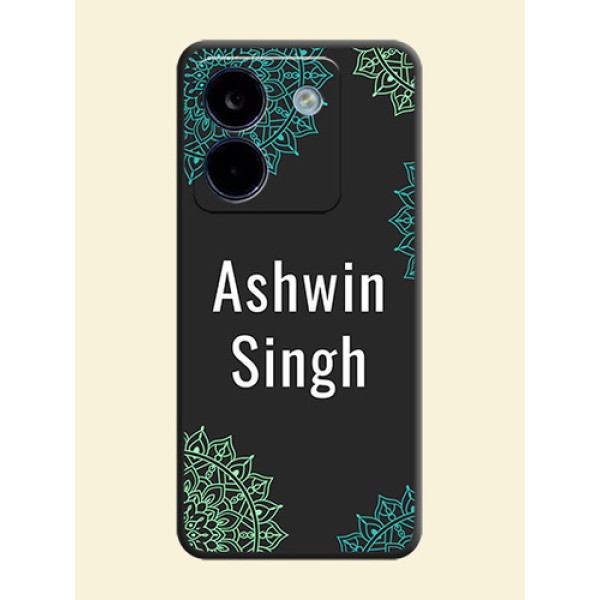 Your Name with Floral Design On Space Black Custom Soft Matte Mobile Back Cover - Poco M7 Pro 5G Your Name with Floral Design On Space Black Custom Soft Matte Mobile Back Cover - Poco M7 Pro 5G