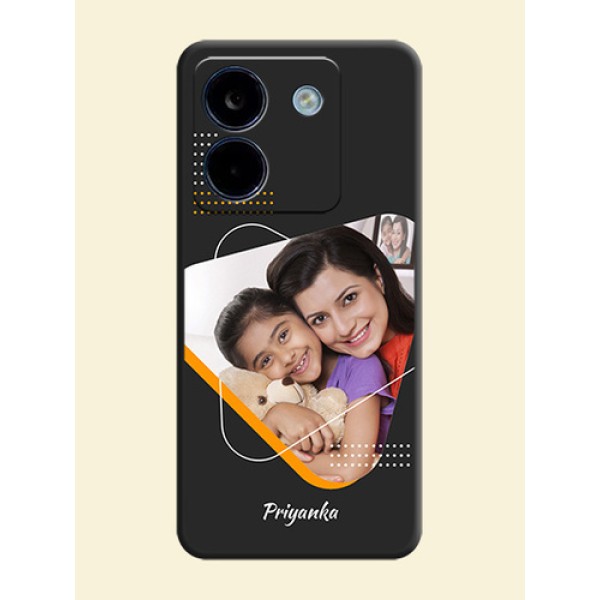 Yellow Triangle on Photo On Space Black Custom Soft Matte Mobile Back Cover - Poco M7 Pro 5G Yellow Triangle on Photo On Space Black Custom Soft Matte Mobile Back Cover - Poco M7 Pro 5G