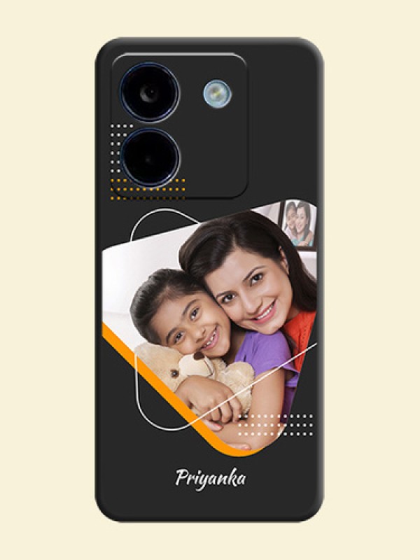 Yellow Triangle on Photo On Space Black Custom Soft Matte Mobile Back Cover - Poco M7 Pro 5G