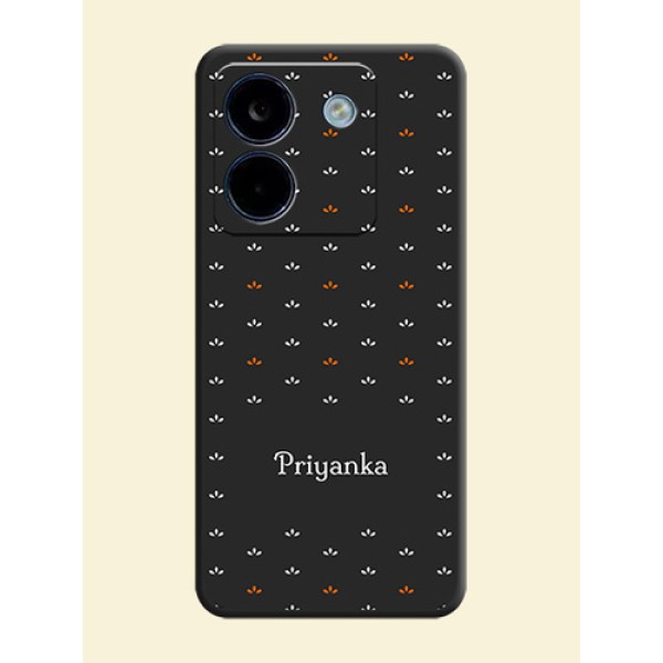 Simple Pattern With Custom Text On Space Black Custom Soft Matte Mobile Back Cover - Poco M7 Pro 5G Simple Pattern With Custom Text On Space Black Custom Soft Matte Mobile Back Cover - Poco M7 Pro 5G