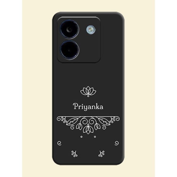 Lotus Garden Custom Text On Space Black Custom Soft Matte Mobile Back Cover - Poco M7 Pro 5G Lotus Garden Custom Text On Space Black Custom Soft Matte Mobile Back Cover - Poco M7 Pro 5G