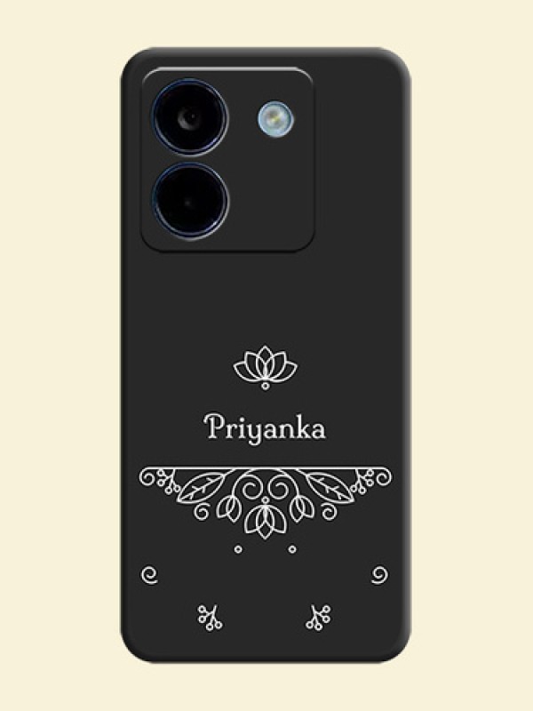 Lotus Garden Custom Text On Space Black Custom Soft Matte Mobile Back Cover - Poco M7 Pro 5G