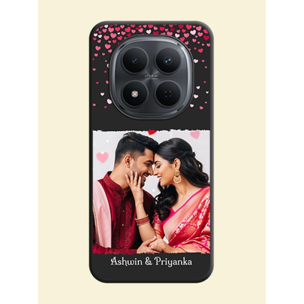 Fall in Love with Your Partner on Photo On Space Black Custom Soft Matte Mobile Back Cover - Poco M8 5G Fall in Love with Your Partner on Photo On Space Black Custom Soft Matte Mobile Back Cover - Poco M8 5G