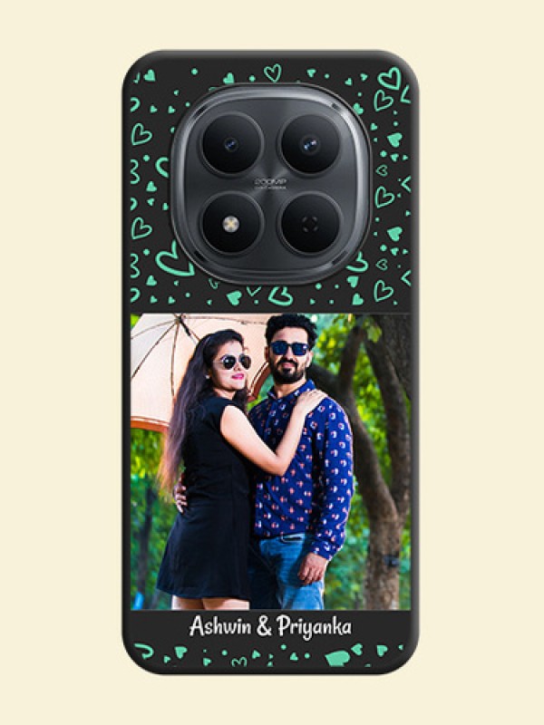 Sea Green Indefinite Love Pattern on Photo On Space Black Custom Soft Matte Mobile Back Cover - Poco M8 5G