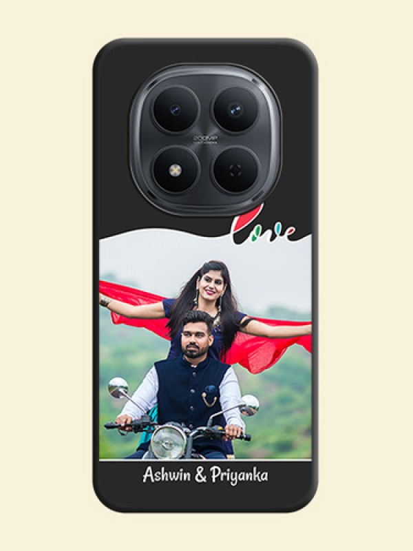 Fall in Love Pattern with Picture on Photo On Space Black Custom Soft Matte Mobile Back Cover - Poco M8 5G