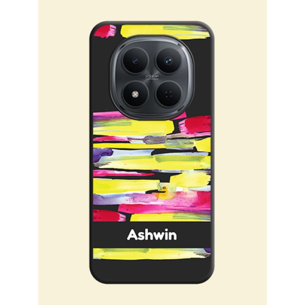 Brush Coloured On Space Black Custom Soft Matte Mobile Back Cover - Poco M8 5G Brush Coloured On Space Black Custom Soft Matte Mobile Back Cover - Poco M8 5G