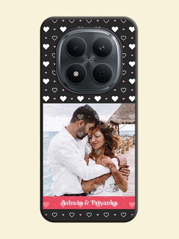White Color Love Symbols with Text Design on Photo On Space Black Custom Soft Matte Mobile Back Cover - Poco M8 5G