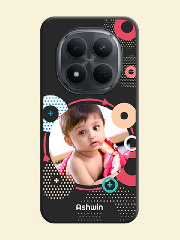 Multicoloured Round Image On Space Black Custom Soft Matte Mobile Back Cover - Poco M8 5G