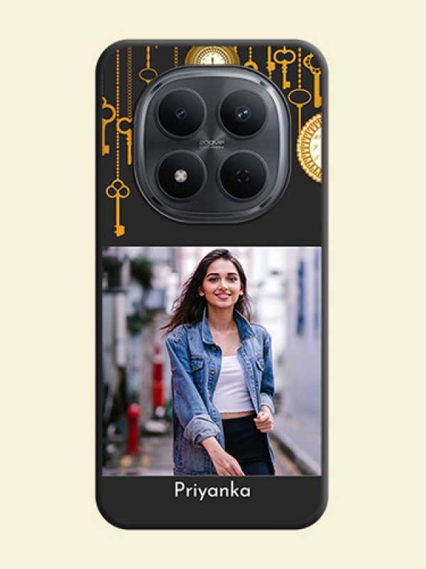 Decorative Design with Text On Space Black Custom Soft Matte Mobile Back Cover - Poco M8 5G