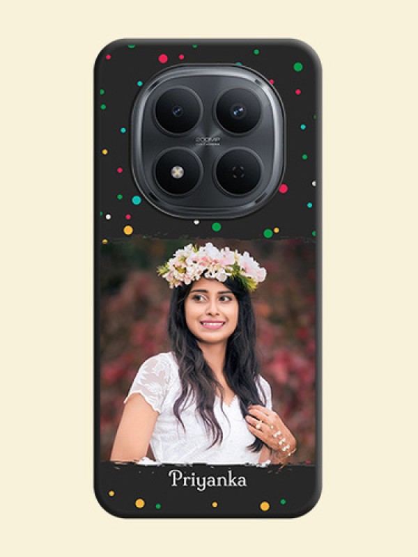 Multicolor Dotted Pattern with Text On Space Black Custom Soft Matte Mobile Back Cover - Poco M8 5G