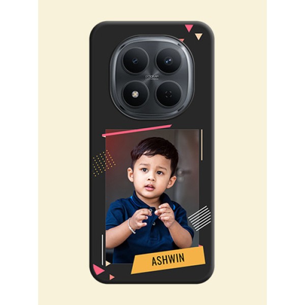 Photo Frame with Triangle Small Dots on Photo On Space Black Custom Soft Matte Mobile Back Cover - Poco M8 5G Photo Frame with Triangle Small Dots on Photo On Space Black Custom Soft Matte Mobile Back Cover - Poco M8 5G