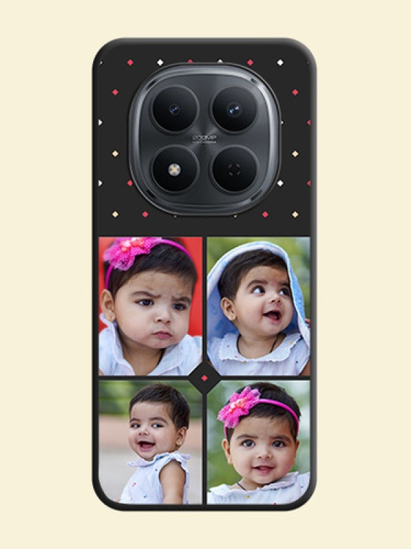 Multicolor Dotted Pattern with 4 Image Holder On Space Black Custom Soft Matte Mobile Back Cover - Poco M8 5G